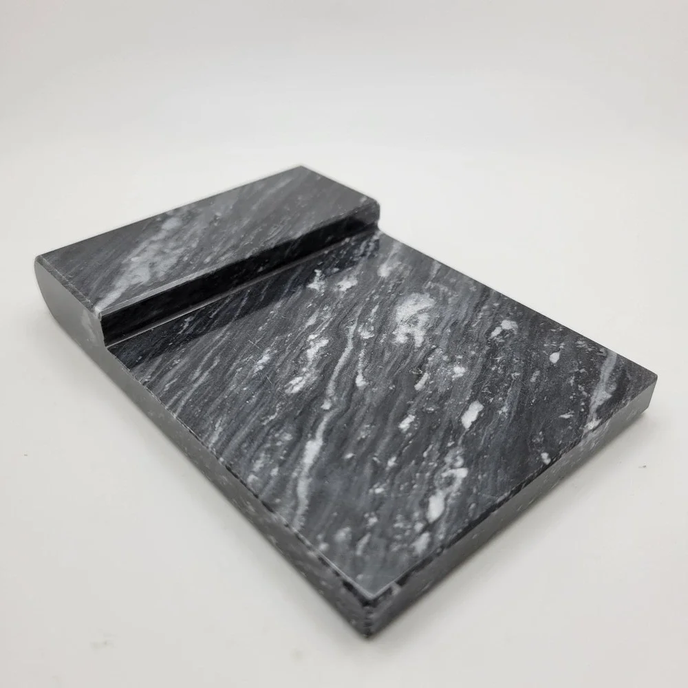 Marble‎ Sticky Note Holder Desk Accessory Black Stone Executive Paperweight